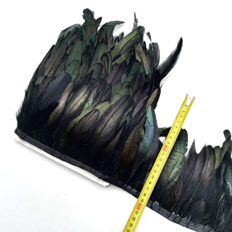 5-10Meter Natural Chicken Rooster Tail Feather Trims Fringe Plume for Needlework Sewing Accessories Decoration 13-18cm