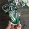 Japanese Style Hammered Hand Painted Lily of The Valley Crystal Glass Cup for Whiskey Tea Water