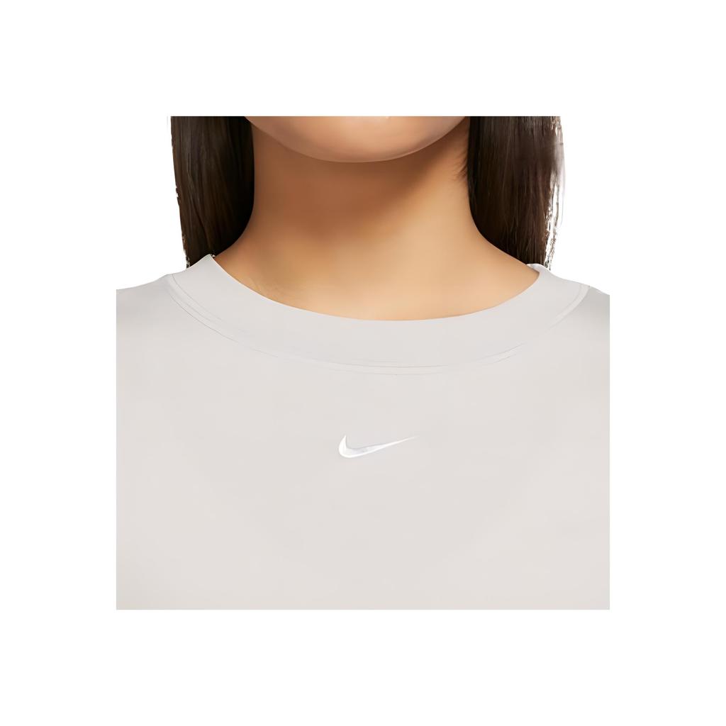 Nike Сплошное цветное дышащее трапециевидное платье с короткими рукавами и заниженными плечами, женское платье серого цвета CJ2243-236
