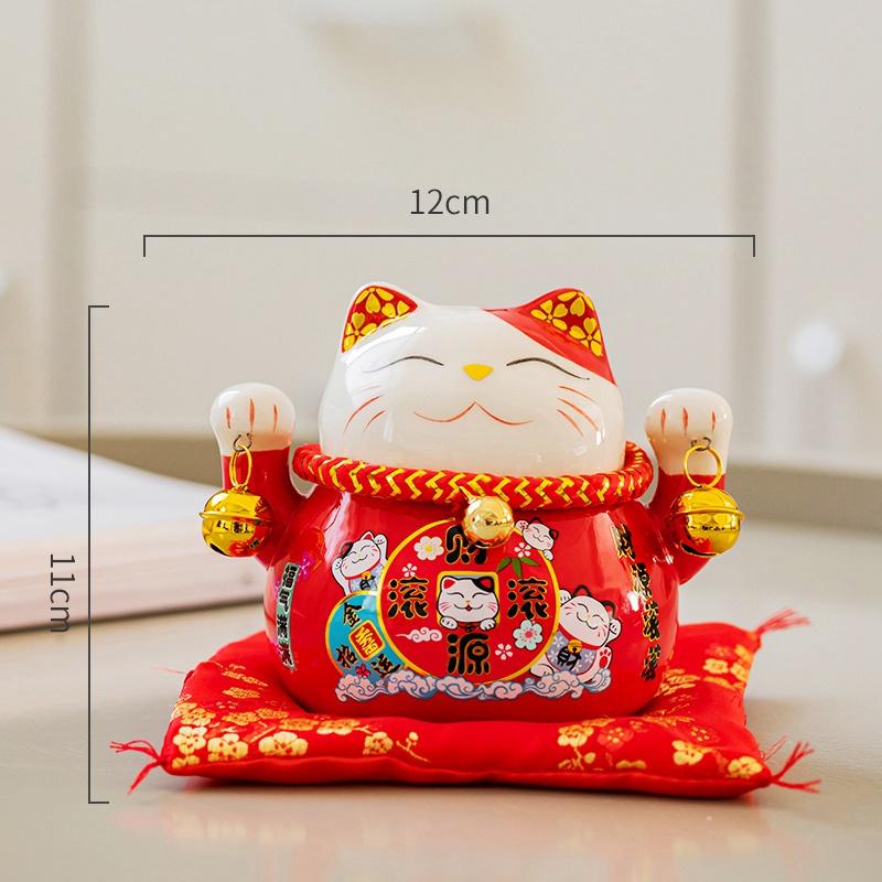 4,5-дюймовая керамическая копилка Maneki Neko Lucky Cat Fortune Colored Cat Piggy Coin Украшение для дома Подарочный орнамент Feng Shui