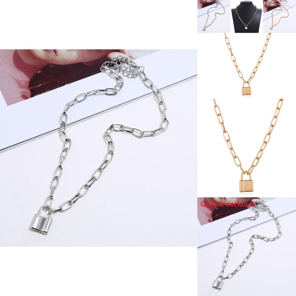 Punk Fashion Alloy Chain Necklace With Pendant For Casual Wear And Gifts