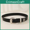 Rivet Fashion And Rhinestone Decoration Women Casual Wide Belt Daily For