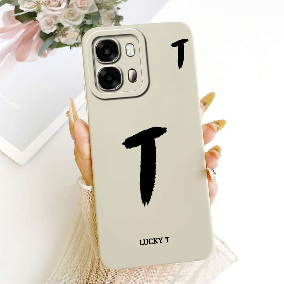 For Oppo A6s 5G CPH2789 Case Fashion Lucky Letters A-Z Silicone Back Cover For Oppo A 6s A6S 5G 6.75" Phone Cases Bumper Fundas