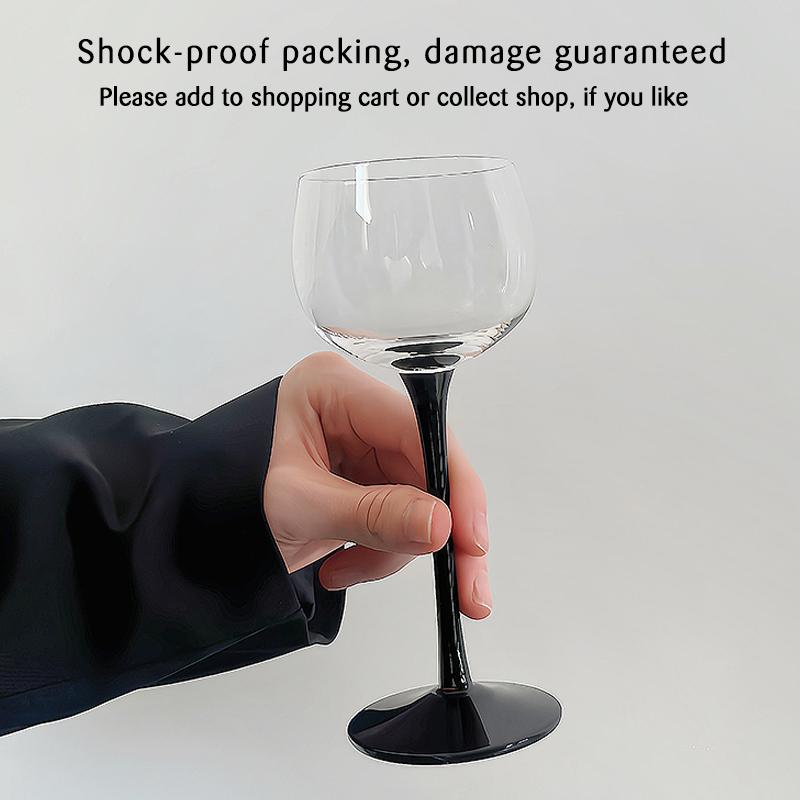 Бокал для коктейля игристого вина, прозрачный/черный, стеклянная посуда с длинной ручкой, винтажный стиль, стаканы для питья