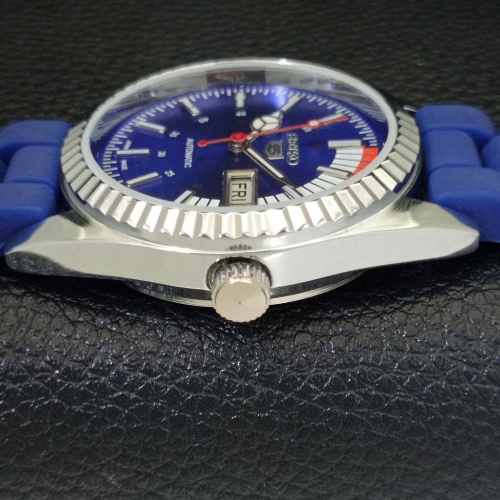 ВИНТАЖНЫЕ ОТРЕМОНТИРОВАННЫЕ МУЖСКИЕ АВТОМАТИЧЕСКИЕ ЧАСЫ SEIKO 5 6309A ЯПОНИЯ СИНЕГО ЦВЕТА a440831-4