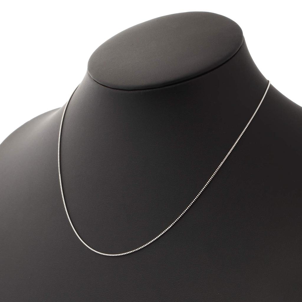 Ожерелье из белого золота K18WG с венецианской цепочкой, регулирующей ширину [Fairy Kallet] (Слайд 0,8 мм 45 см)