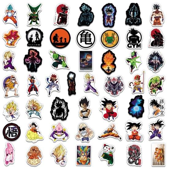 50 шт., наклейки Dragon Ball, устойчивые к выцветанию, водонепроницаемые наклейки с героями мультфильмов для детей, игрушки, ноутбук, скейтборд