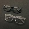 2 Pairs of Unisex Casual Eyeglass Frames Suitable for Business Work Study TV and Computer Use Black and Transparent Glasses