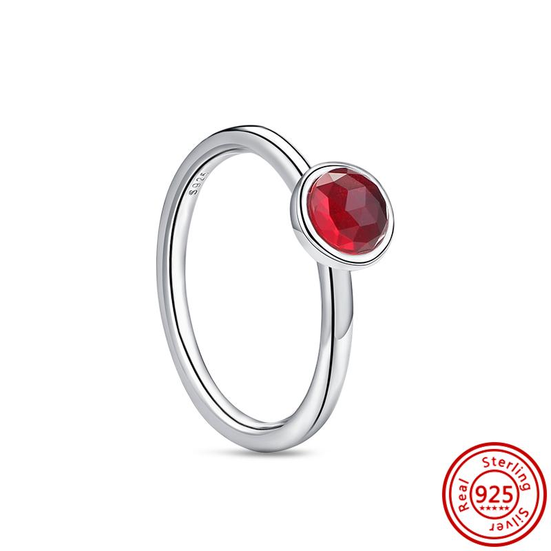 Красное Сердце Кольцо на Палец Сияющие Циркониевые Кольца Сверкающий Циркон Для Женщин 925 Стерлинговая медь Свадьба Помолвка Вечеринка Роскошные Подарки