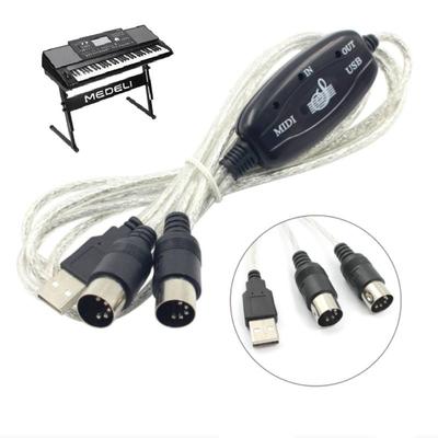 Кабель-адаптер USB IN-OUT MIDI Кабель-конвертер для электронной клавиатуры Аудиокабель для подключения ноутбука/ПК к музыкальной клавиатуре для Windows7/8/10 Vista