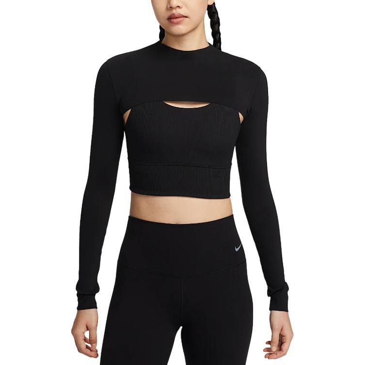 Nike Женский черный укороченный топ ZenvyDri Fit HJ1862-010