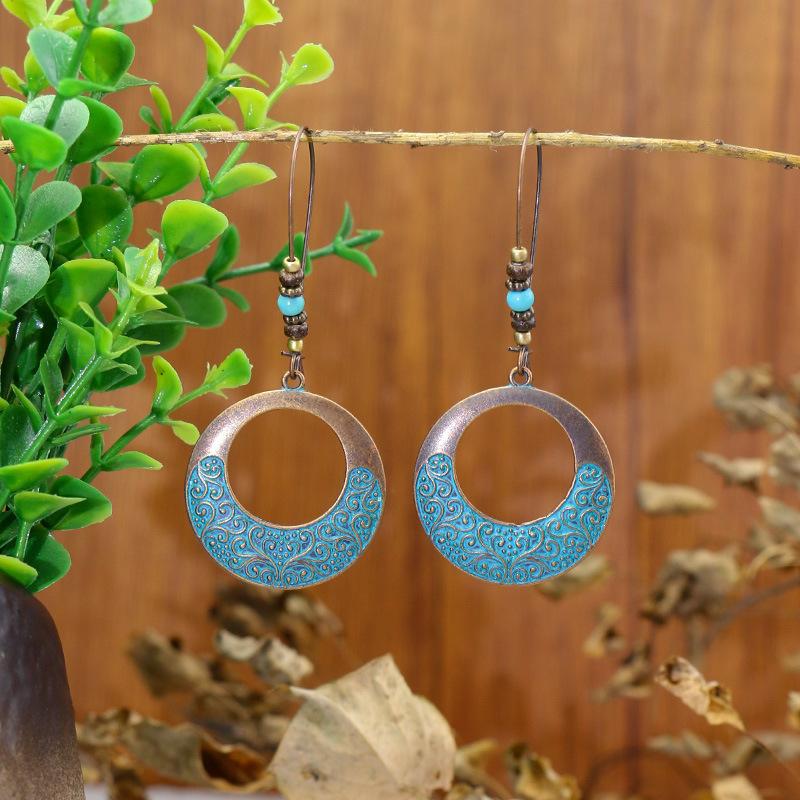 Bohemian Hippie Style Earrings, Fashionable Long Exaggerated Earrings