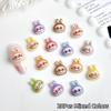 20Pcs Kawaii Cartoon Labubu Rabbit Head Resin Nail Charms 3D Luminous Creative Colorful Diy Accessories Nail Art Decoration
