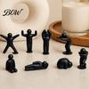 PLA Desk Decorations 8Pcs Mini Sports Figurines, Minimalist Abstract Human Statues with Multi-Poses, Durable 3D Printed Figures Stress