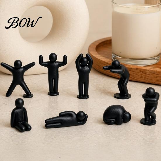 PLA Desk Decorations 8Pcs Mini Sports Figurines, Minimalist Abstract Human Statues with Multi-Poses, Durable 3D Printed Figures Stress