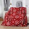 RIPRed Christmas Blanket Snowflake 3D Print Soft Cozy Flannel Blanket for Living Room Bedroom New Year Christmas Gift Home DecorR-I-P