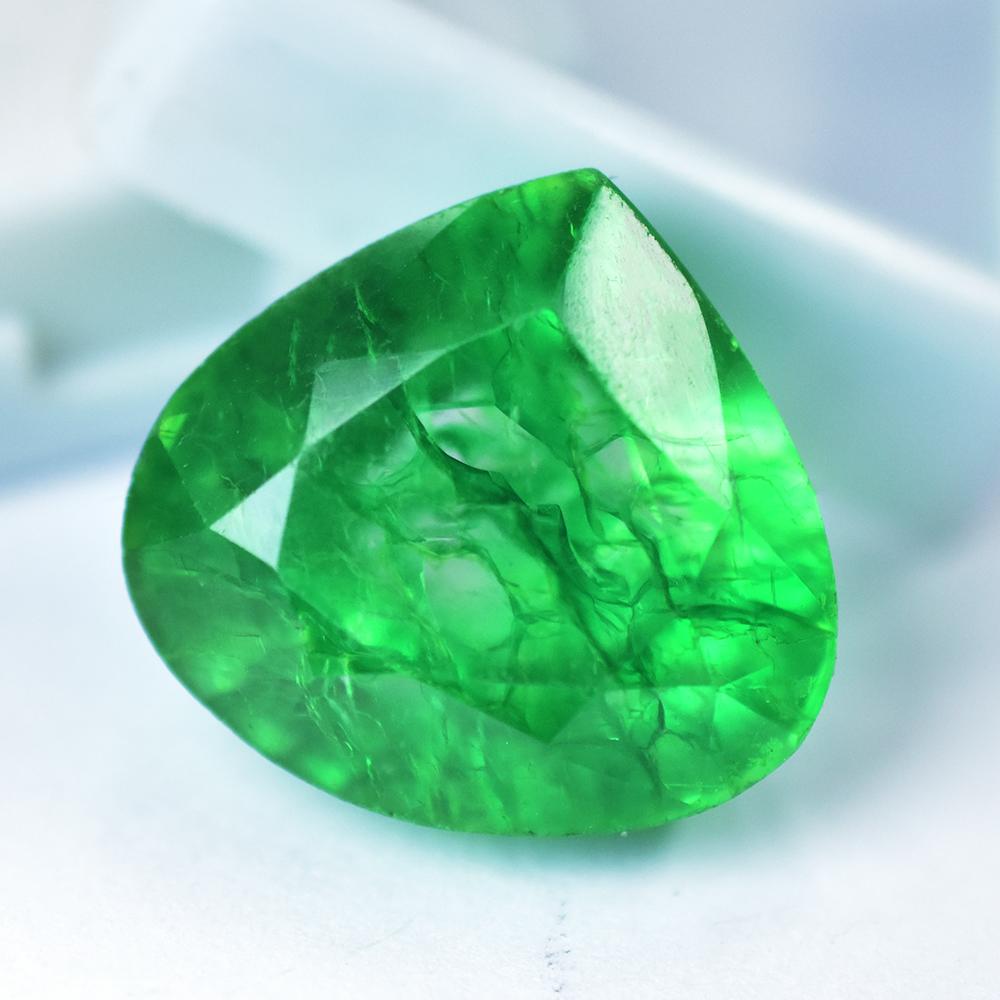 Natural Green Emerald Loose Gemstone Colombian 25 ct Pear Shape for Jewelry Making and Crafts