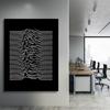 Posters and Prints Black Joy Division Unknown Pleasures Music Poster Wall Art Pictures Canvas Painting For Bedroom Home Decor (with Frame)