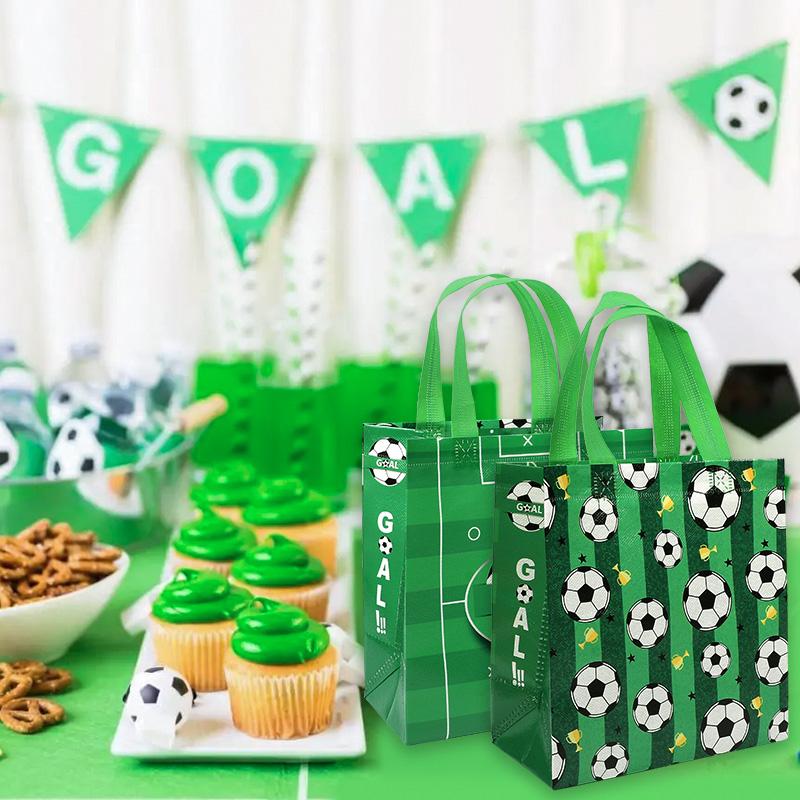 5/10Pcs Soccer Gift Bags Non-Woven Football Shopping Tote Bag Kids Boy Sport Theme Birthday Party Favors for Guest Candy Packing