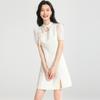 Cheongsam dress for women, 2026 new summer style, buttoned high-end, short sleeved, short to medium length skirt