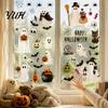 Electrostatic Window Cling 6 Sheets Halloween Clings, Spooky Ghost Pumpkin Bat Sticker Sticker, Reusable Static Glass Decals for Holiday Party