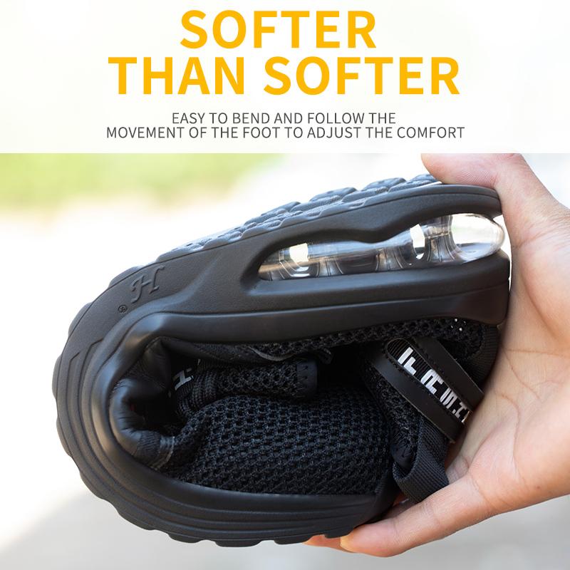 Легкая мужская защитная обувь со стальным подноском, мужская рабочая обувь, нескользящая, усиленная обувь, мужские модные дышащие кроссовки