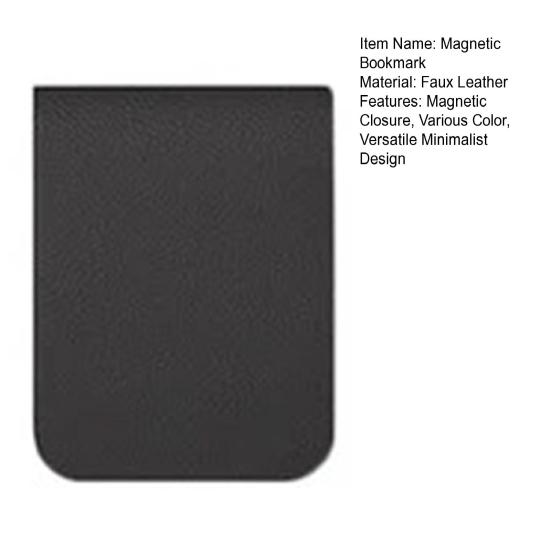 Magnetic Faux Leather Bookmark Magnetic Closure Book Clip Slim Corner Fit Reading