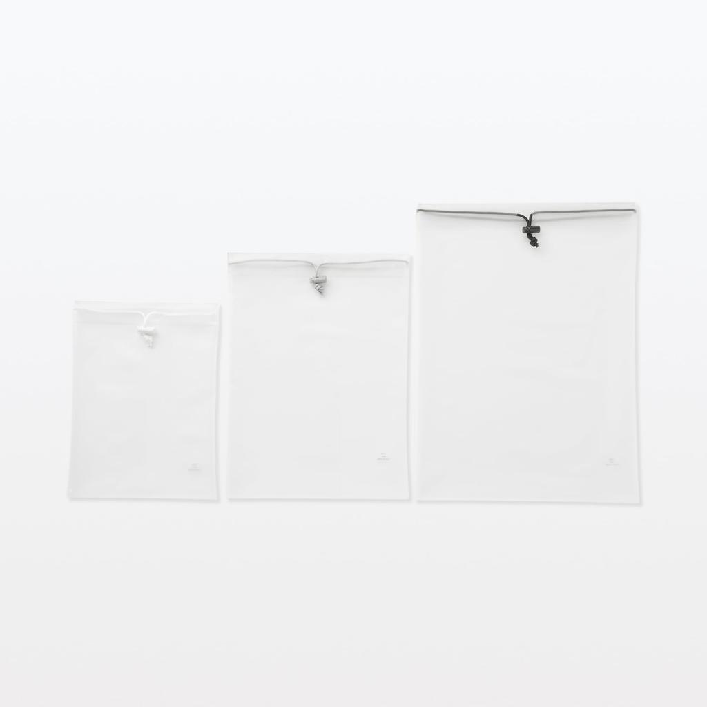 MUJI TPU Drawstring NGC02A1A Bag, Off-White, Medium,