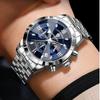 Роскошные мужские часы Модные хронографы Кварцевые наручные часы для мужчин Светящаяся стрелка Водонепроницаемые часы Мужские