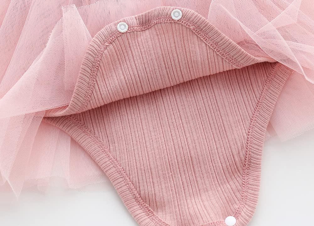 Летнее платье с коротким рукавом для малышки с юбкой из тюля и рюшами для волос, однотонное, подарок для подготовки к рождению, комбинезон для девочки, аксессуар, розовый, 6 месяцев,