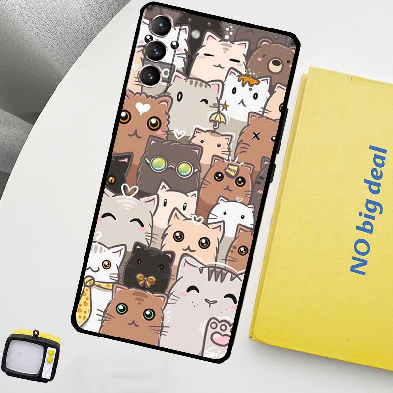Забавные милые кошки Чехол для телефона Для Samsung Galaxy S25 Ultra S20 S21 S22 S23 Plus S9 S10 S25 FE S24 Ultra Чехол