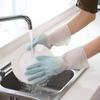 Silicone Rubber Dish Washing Gloves for Household Sponge Scrubber Comfortable Kitchen Tools Dishwashing Cleaning Gadgets