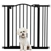 Metal 74 87cm Adjustable Pet Gate Safety Barrier With Auto Close Door Black