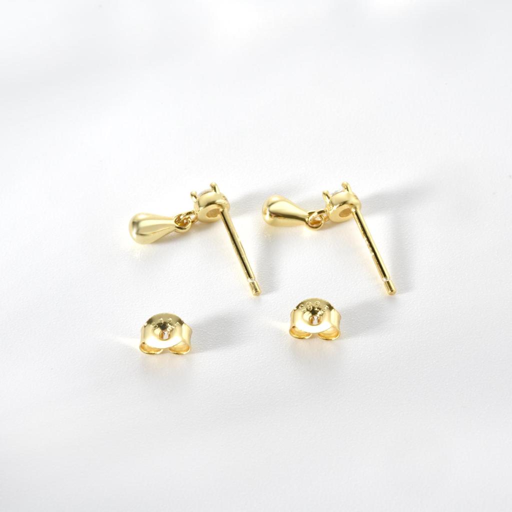 ANDYWEN Стерлингового Серебра 925 пробы, 1 пара легких, роскошных модных серег-гвоздиков с подвеской в виде капли воды, женские 2023, Высокое ювелирное искусство