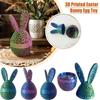 Handmade Easter Bunny Egg Printed Toy 3D Printed Easter Eggshell Statue Easter Eggs Figurines  Desk