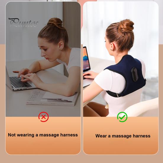 Корректор осанки Электрический горячий компресс вибрационный массажер Регулируемый для мужчин, женщин, подростков, плеч, спины, облегчение боли, коррекция горба