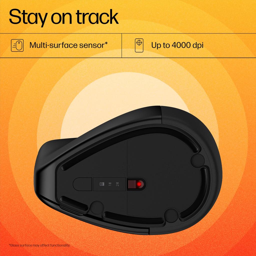 HP Ergonomic Wireless Mouse HP 920 Ergonomic Vertical Mouse Bluetooth Charging 3 Dongle Less Fatigue Vertical Mouse Comfortable Wrist Rest Included