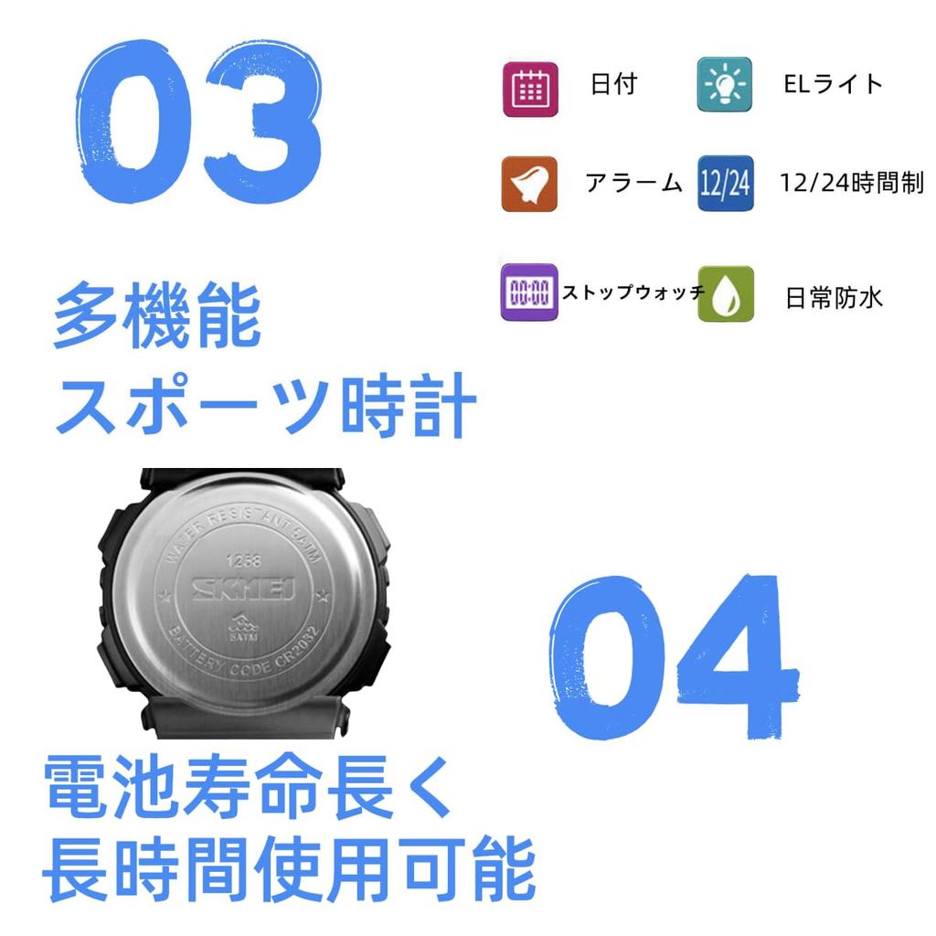 Datirzyx Easy-to-read Digital Watch for Men, Large Screen with Large Font Display, Waterproof Arm Watch, Digital Watch, Sports Watch, Running