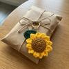 Cotton Crochet Sunflower Pendant Fabric Bag Lanyard Charm Cute Knitted Keychain  Daily