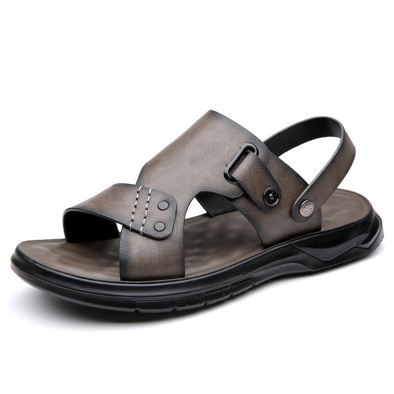 Мужские сандалии 2025 лето повседневные для вождения пляжные туфли двойного назначения для улицы обувь для вождения крутые шлепанцы