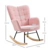 Retro Design Rocking Chair Solid Wood Armchair Relaxation Chair 98 Cm X 71 Cm X 101 Cm Pink