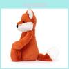 Плюшевая игрушка Jellycat Лиса из коротковорсовой ткани для детского подарка и коллекционеров