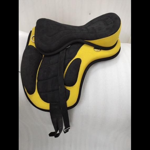 Yellow Treeless Freemax Synthetic Horse Tack Saddle + Girth, All Sizes For Horse