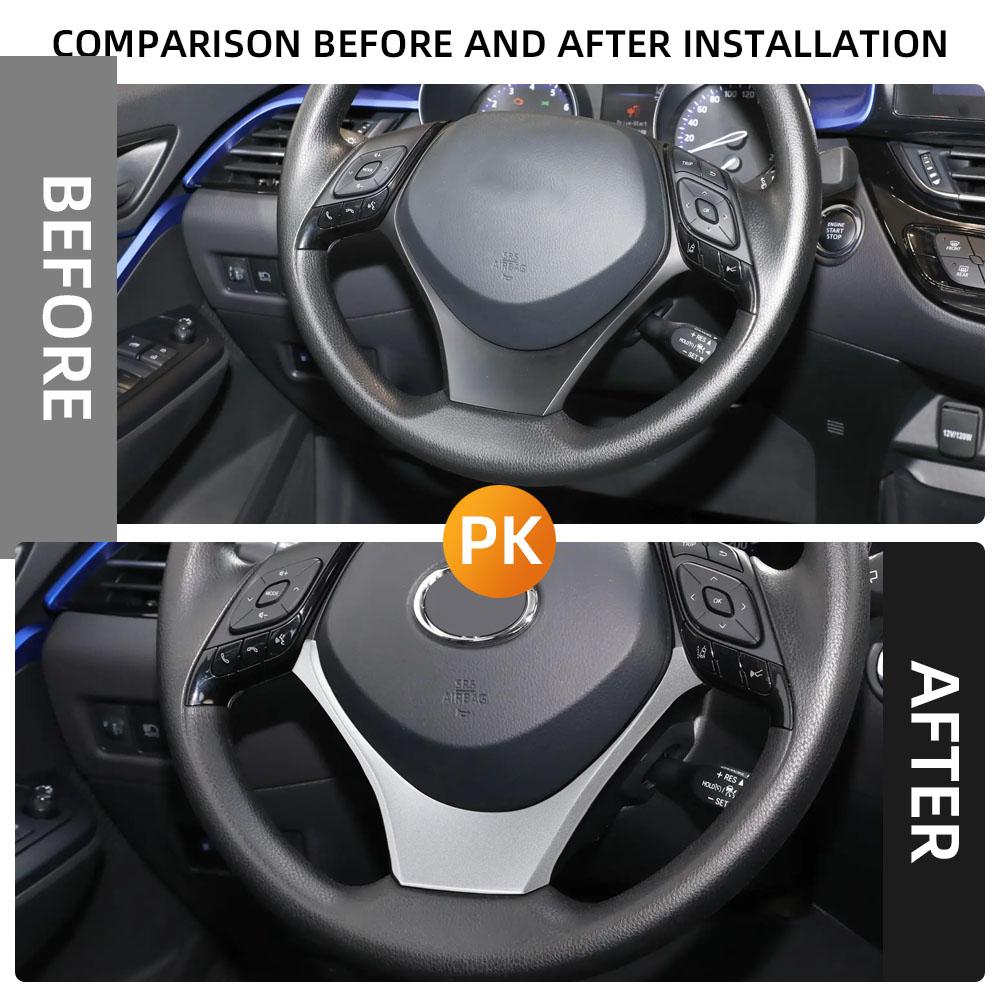 For Toyota CHR C-HR C HR 2016 - 2026 Steering Wheel Trim Frame Cover Decoration Sticker Car Interior Accessories