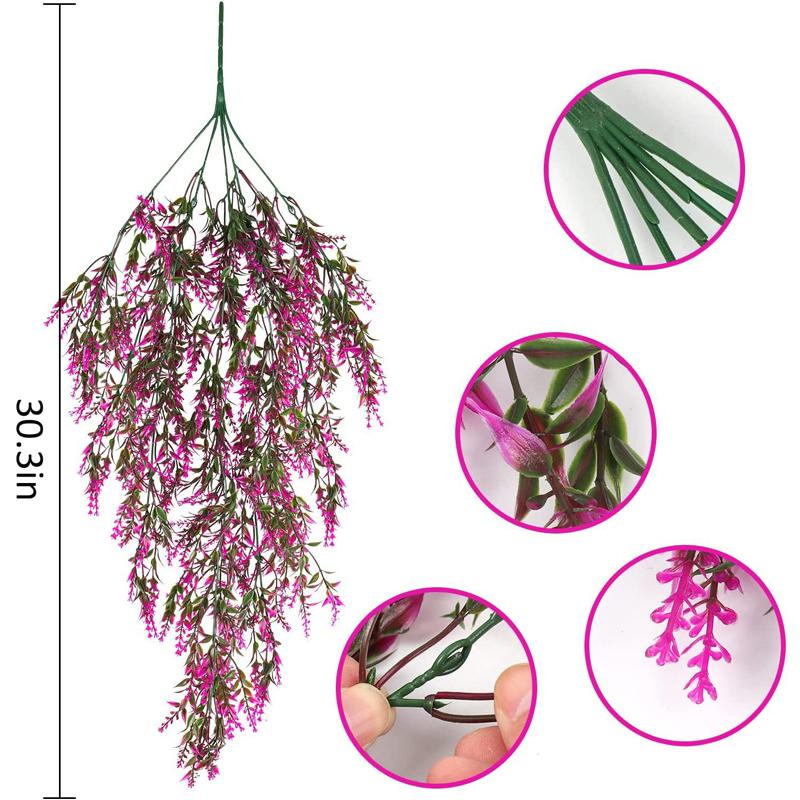 Artificial Ivy Flower Vine Garland Lavender Wall Hanging Home Garden Trailing Basket Plants