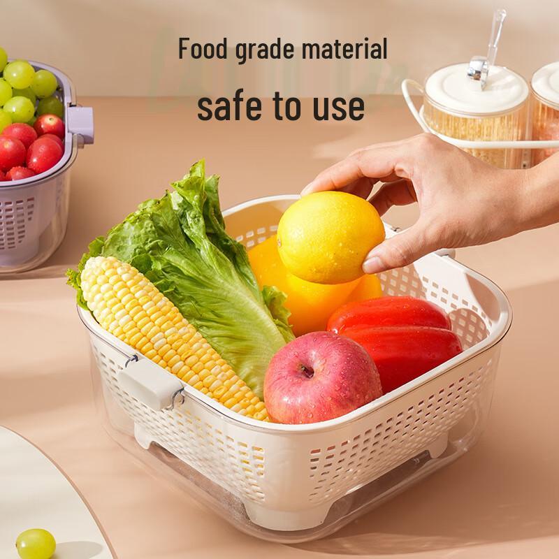 Baizien Small Double-Layer Plastic Drain Basket