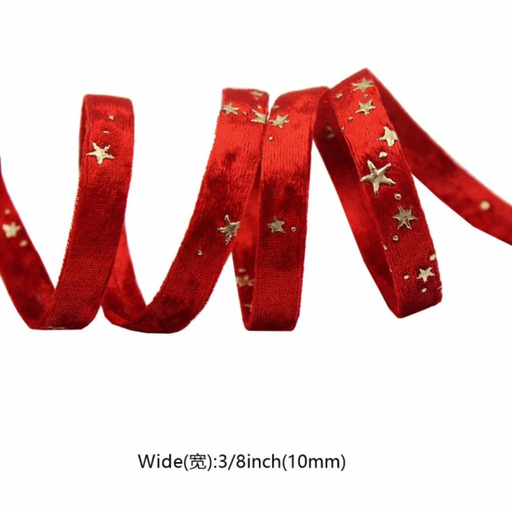 Горячее тиснение Подарочная упаковка Мягкая текстура Ленты для рукоделия Двусторонние бархатные ленты Элегантный свадебный декор для проектов своими руками