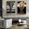 Nordic Creative Elephant Wall Paintings Print On Canvas Art Prints Animals Black And White Animals Wall Pictures For Living Room