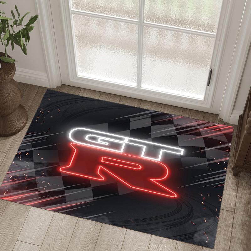 Nissan GT-R Design Crystal Velvet Carpet Cozy Non?Slip Printed Rug For Bedroom Living Room Entrance