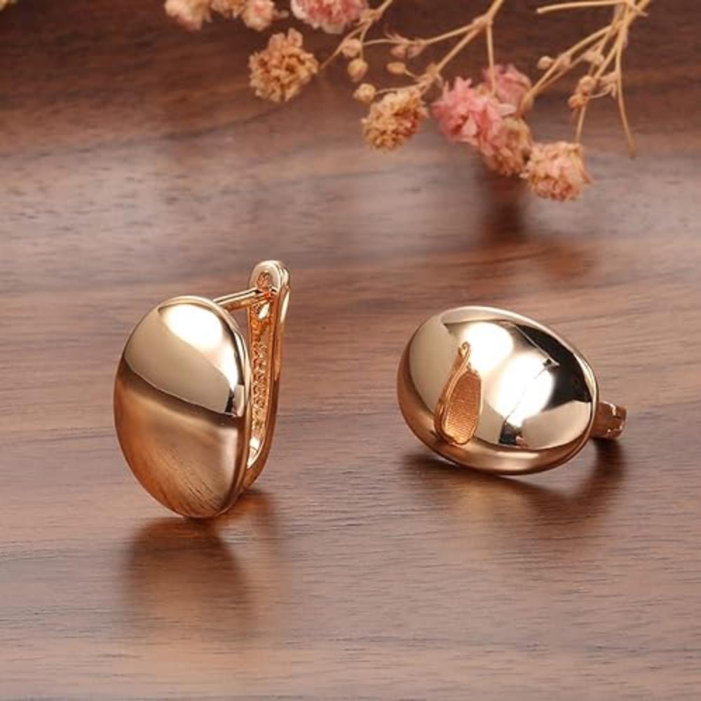 Fashion 18k Rose Gold Plated Latest Stylish Copper Zircon Earrings for Women and Girls